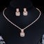 Luxurious Bridal Square Zirconia Jewelry Set in White Gold Plated Copper