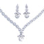 Luxurious Bridal Water Droplet Gemstone & Pearl Jewelry Set - White Gold & Rhodium Plated