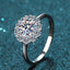 Luxurious Flower Sterling Silver Moissanite Rings In Bulk