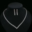 Luxurious Geometric Zircon Women's Jewelry Set - Necklace and Earrings