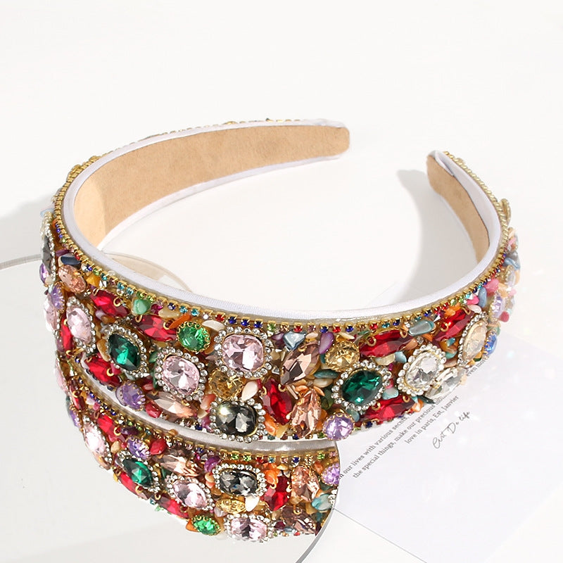 Luxurious Baroque Rhinestone Embellished Wide Hairband