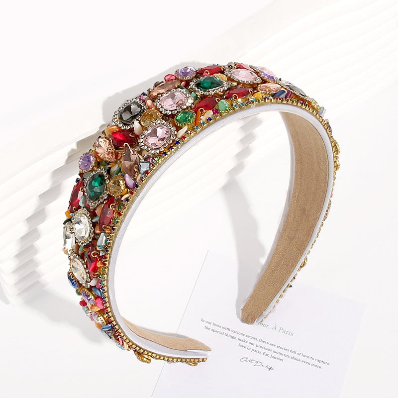 Luxurious Baroque Rhinestone Embellished Wide Hairband