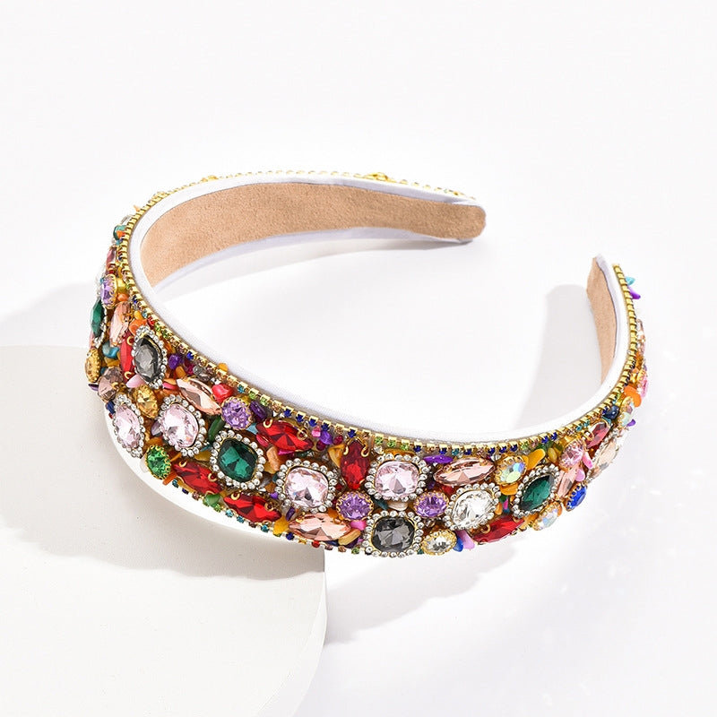 Luxurious Baroque Rhinestone Embellished Wide Hairband