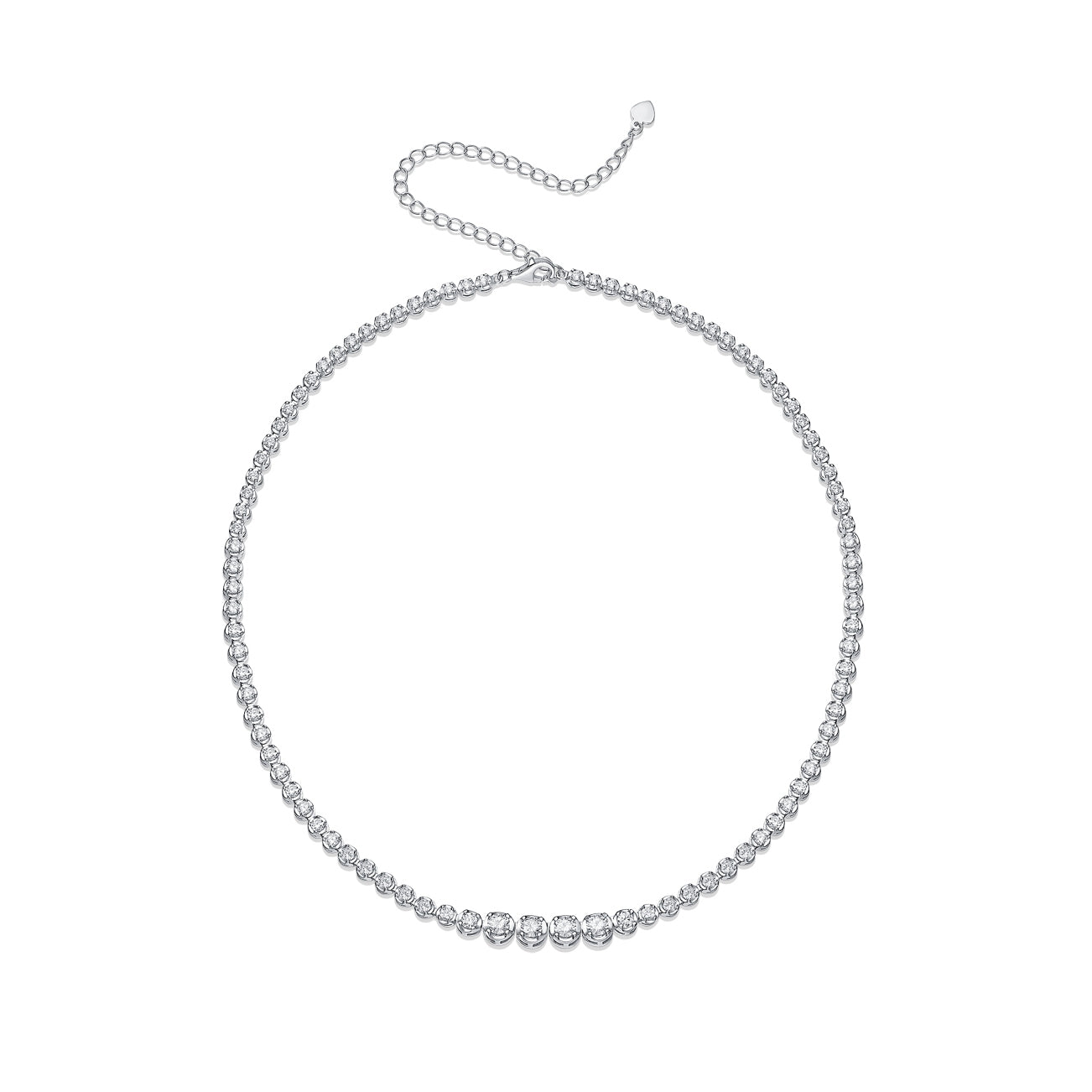 Luxurious Geometric Sterling Silver Moissanite Necklace