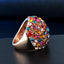 Luxurious Bohemian Geometric Zircon Alloy Colorful Statement Rings