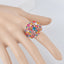 Luxurious Bohemian Geometric Zircon Alloy Colorful Statement Rings