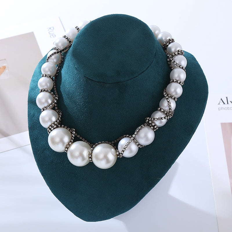 Luxurious Geometric Imitation Pearl Fashion Necklace