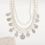 Luxurious Layered Imitation Pearl Tassel Coin Pendant Necklace