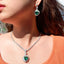 Luxurious Heart Shape White Gold Plated Jewelry Set with Zirconia Necklace and Earrings