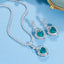 Luxurious Heart Shape White Gold Plated Jewelry Set with Zirconia Necklace and Earrings