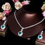 Luxurious Heart Shape White Gold Plated Jewelry Set with Zirconia Necklace and Earrings