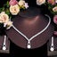 Luxurious Bridal Jewelry Set with Artificial Gemstones and Pearls - White Gold and Rhodium Plated Necklace and Earrings