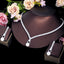 Luxurious Bridal Jewelry Set with Artificial Gemstones and Pearls - White Gold and Rhodium Plated Necklace and Earrings