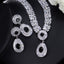 Luxurious Bridal Jewelry Set with Artificial Gemstones and AAA Zircon Necklace in White Gold and Rhodium Plating