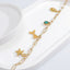 18K Gold Plated Stainless Steel Starfish & Fish Tail Zircon Bracelet - Women's Summer Style