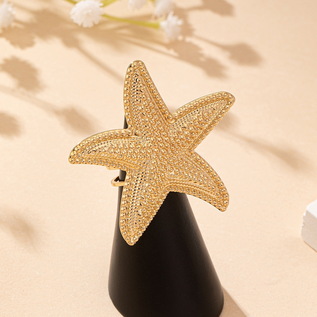 Marine Style Starfish Open Ring for Women - Summer Vacation Jewelry Accessory