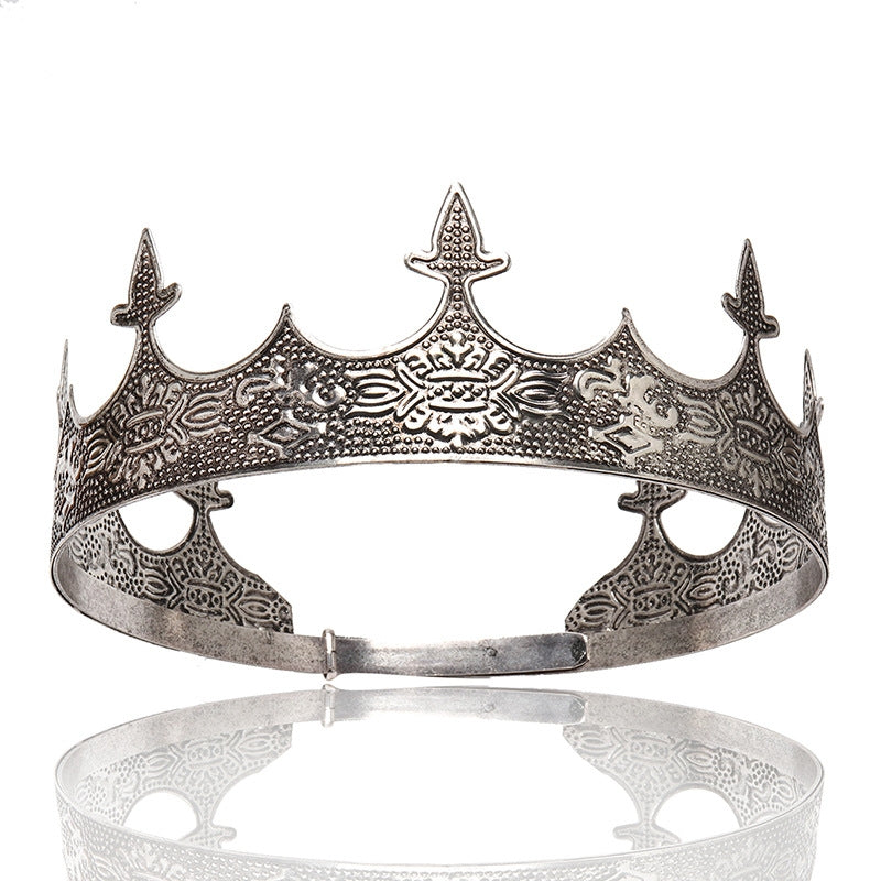 Men's Retro Palace Crown Tiara for Pageants and Performances