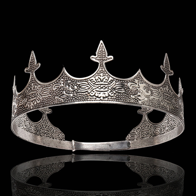 Men's Retro Palace Crown Tiara for Pageants and Performances