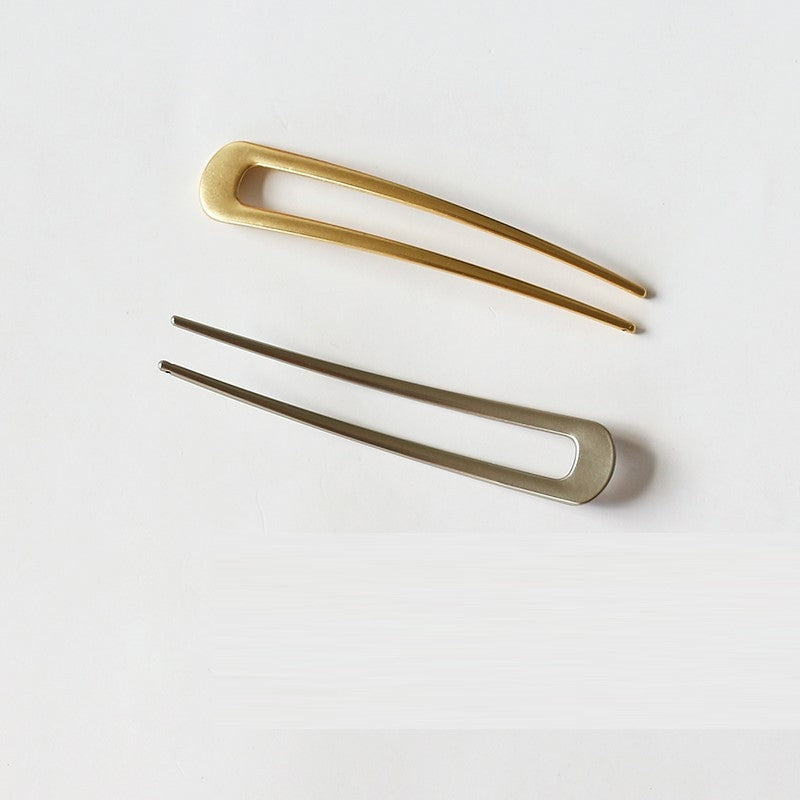 Metal U-Shaped Hairpin for Bun Hairstyles