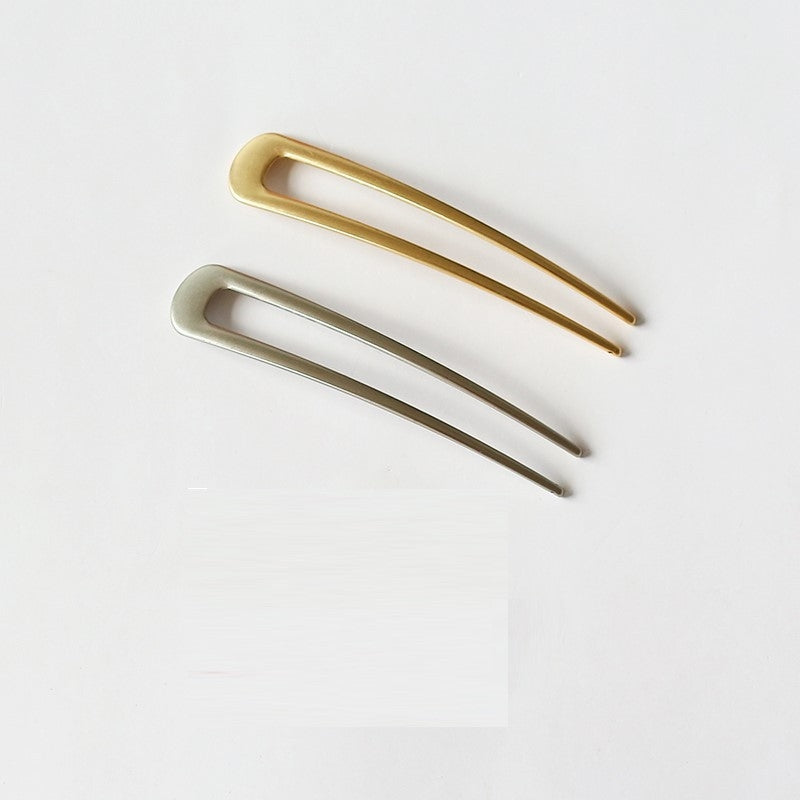 Metal U-Shaped Hairpin for Bun Hairstyles