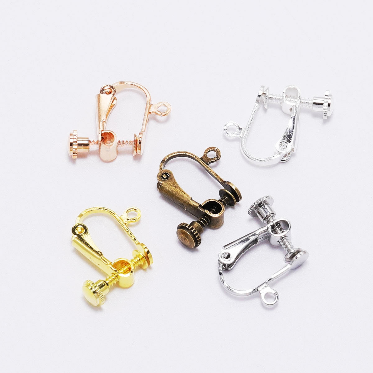 Adjustable Copper Screw Ear Clips for DIY Jewelry - No Piercing Required