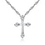 Minimalist Zircon Cross Pendant Necklace for Couples