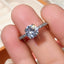 Mirror Copper Zircon Ring - Simple Fashion White Gold Plated Engagement Jewelry