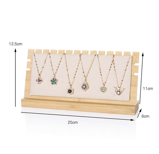 Modern Artistic Bamboo Wood Jewelry Display Stand