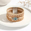 Modern Ethnic Devil's Eye PU Leather Rhinestone Bangle Bracelet