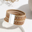 Modern Ethnic Devil's Eye PU Leather Rhinestone Bangle Bracelet