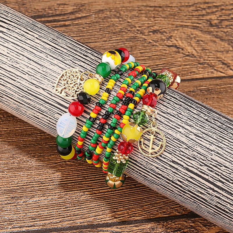 Modern Geometric Glass Bead Bohemian Multi-Layer Women's Bracelet