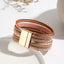 Modern Geometric PU Leather Rhinestone Unisex Bangle with Stainless Steel Magnetic Clasp Bracelet