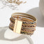 Modern Geometric Snakeskin PU Leather Women's Bangle Bracelet with Magnetic Clasp