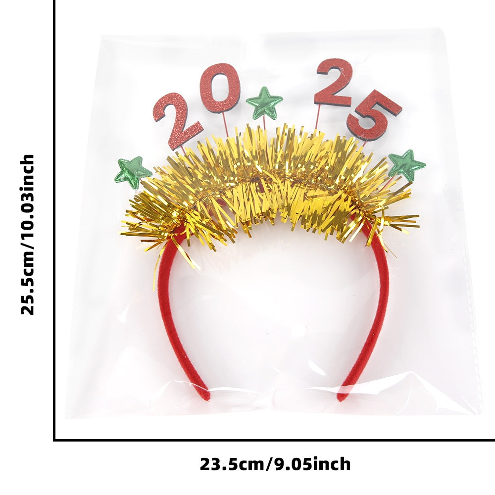 Modern PET Plastic Christmas Party Headband with Colorful Stripes for New Year Celebration