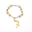 Modern Geometric Imitation Pearl and Gold Beaded Women's Bracelet