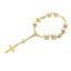 Modern Geometric Imitation Pearl and Gold Beaded Women's Bracelet