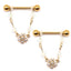 Modern Geometric Resin Gravel Gold Plated Nipple Ring