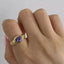 Modern Heart Shape Zircon 18k Gold Plated Stainless Steel Ring