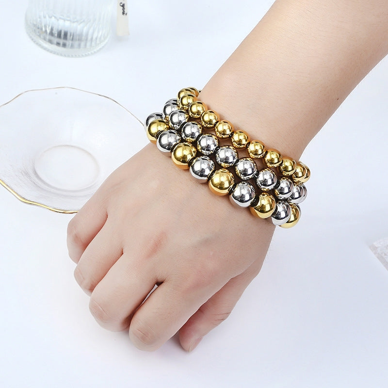 Modern Stainless Steel Beaded Bracelets for Men and Women