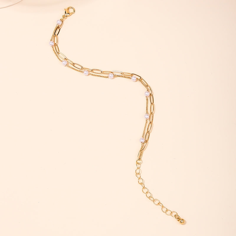 Modern Classic Pearl Double Layer Women's Bracelet - European and American Fashion Jewelry