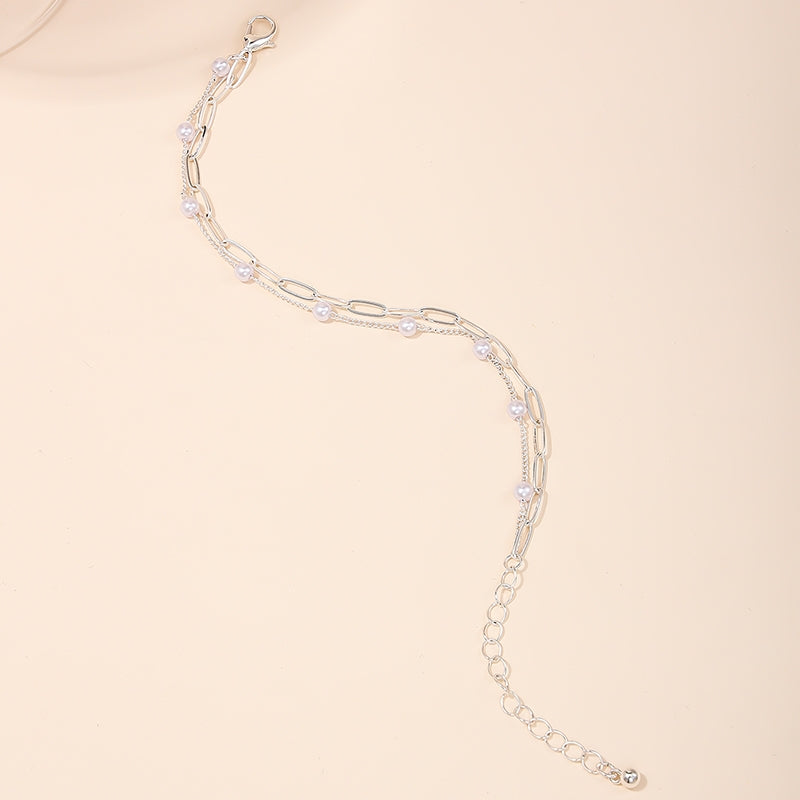 Modern Classic Pearl Double Layer Women's Bracelet - European and American Fashion Jewelry