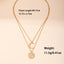 Modern Classic Double Layer Moon Pendant Necklace for Women