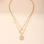 Modern Classic Double Layer Moon Pendant Necklace for Women