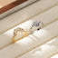 Modern Asymmetrical Sun Moon Rhinestone Couple Rings Set