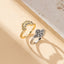 Modern Asymmetrical Sun Moon Rhinestone Couple Rings Set