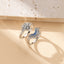 Modern Asymmetrical Sun Moon Rhinestone Couple Rings Set