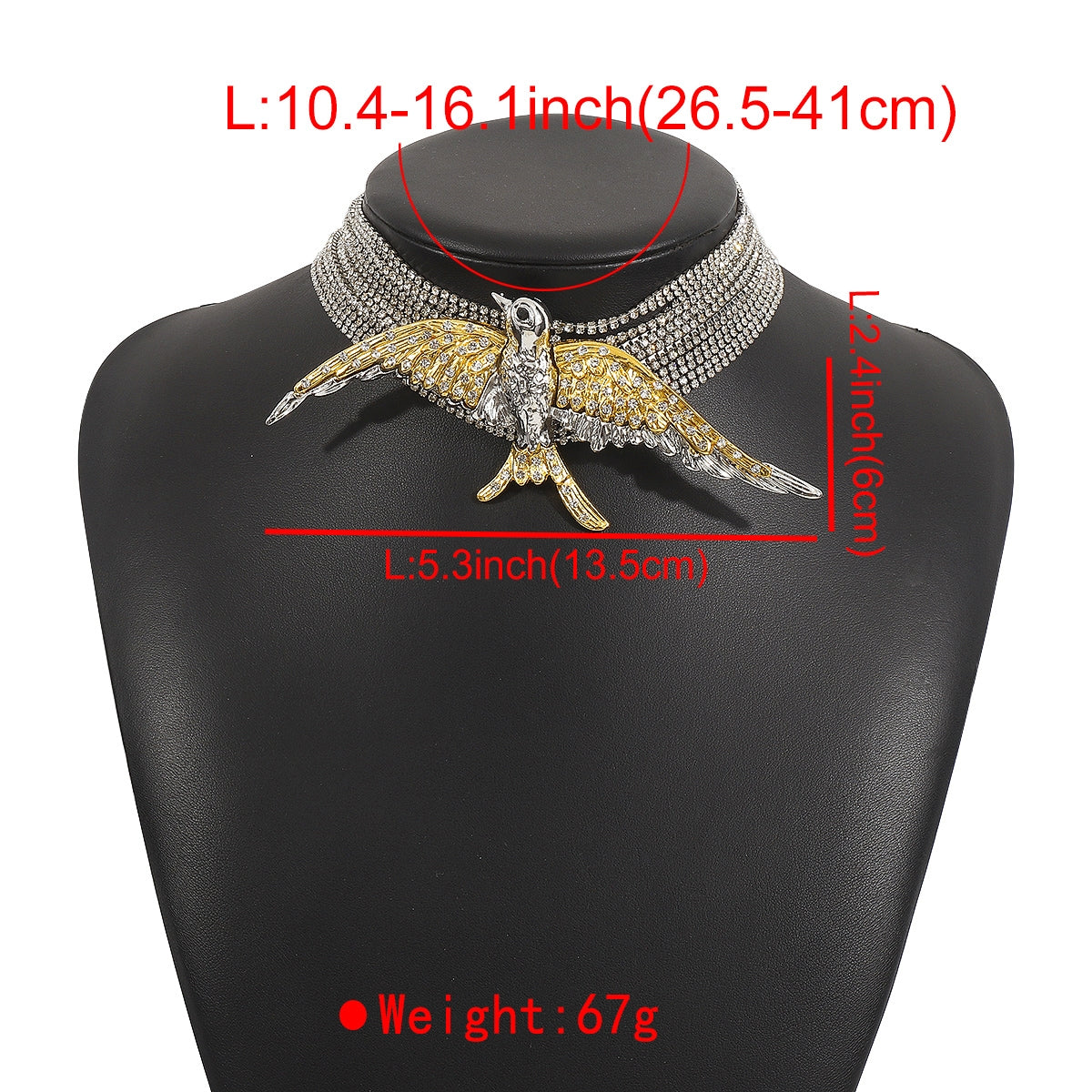 Modern Color Block Rhinestone Inlay Bird Layered Women's Choker Necklace
