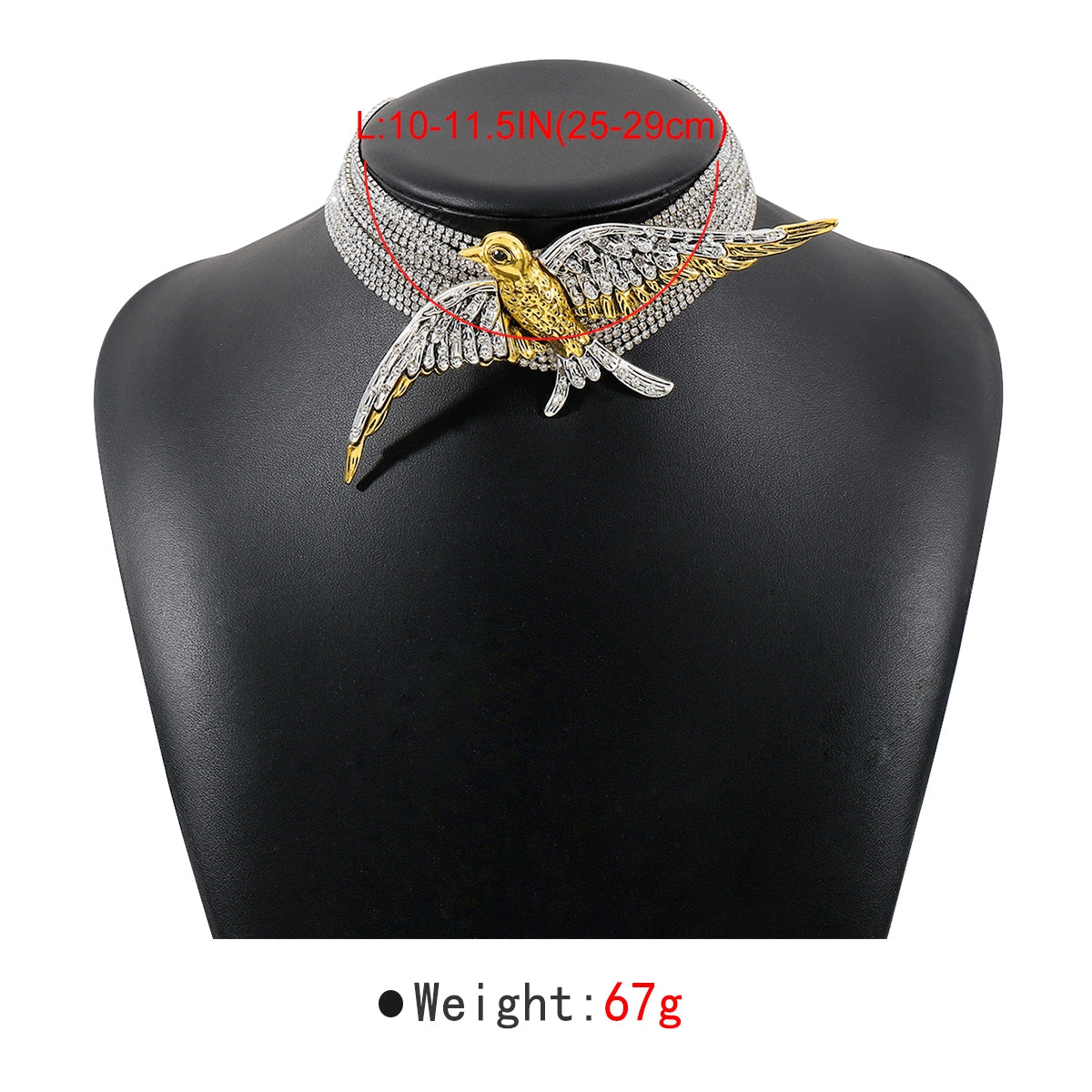 Modern Color Block Rhinestone Inlay Bird Layered Women's Choker Necklace