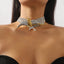 Modern Color Block Rhinestone Inlay Bird Layered Women's Choker Necklace