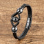 Modern Semicircle Metal Layered Leather Men's Bracelet